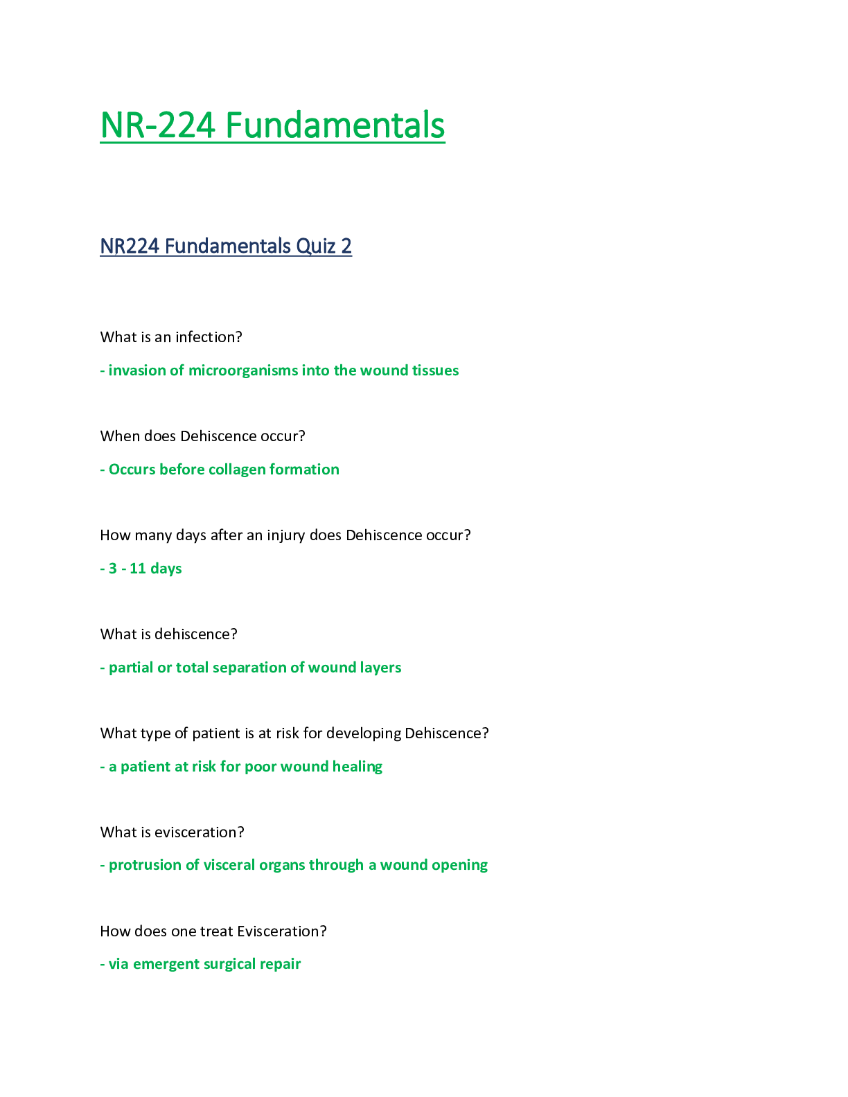Recommended document preview for NR224 / NR 224 Quiz 2 (Latest Update) Fundamentals - Chamberlain